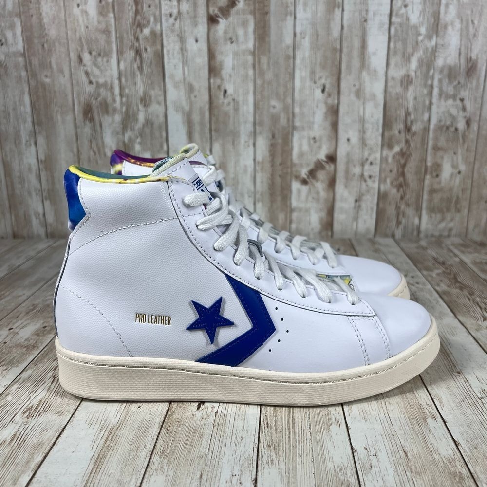 Converse Pro Leather High Top Tie-Dye‎ Mushroom Peace White Limited Womens 8.5